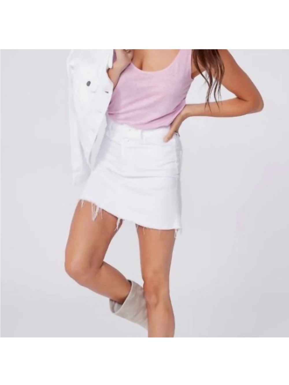 Paige White Denim Skirt